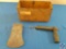 (1) box assorted items, axe head