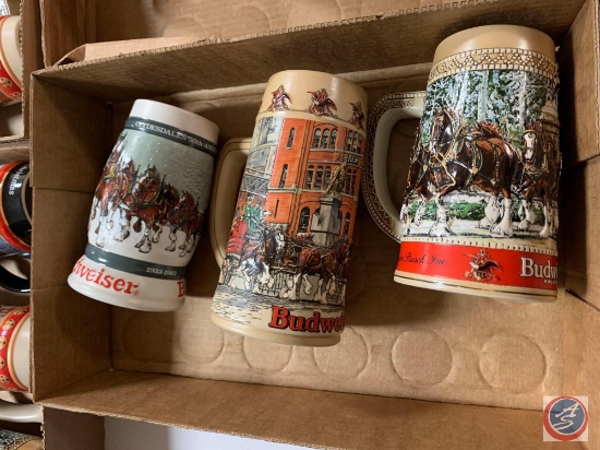 (3) Bud Steins; C series , A series National Historical Landmark Series, Clydesdales 50th