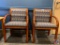 {{2X$BID}} 2 waiting room chairs bow tie design bent wood arms. 21