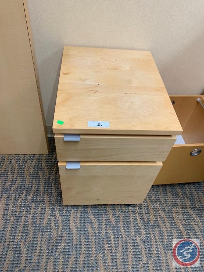 (2) drawer file cabinet made of pine, 16" x 20" x 24"