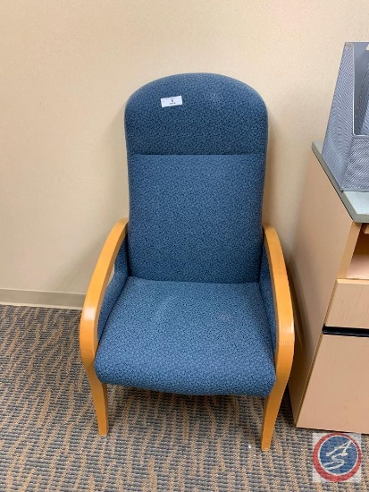 Blue Patient Exam Room Chairs 24" W x 24"Dx43"H Zipped seat cushion for Easy Cleaning.