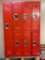 Set of 7 sets of lockers, starting with number 220.