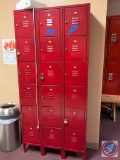 Set of 18 small lockers , numbers 1-18.
