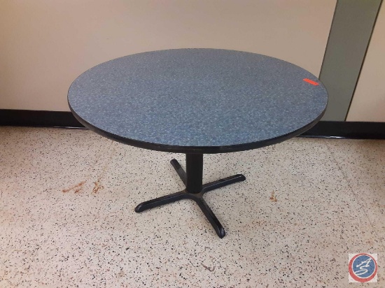 Round Gray Enameled Dining Table 48" x 30"
