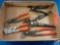 (1) Flat assorted items; (2) craftsman professional robo grips, (2) Knipex...Aligator Pliers, Angled