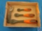 (1) Flat assorted items; TexTon offset handle Ratchets, Wrench Set.