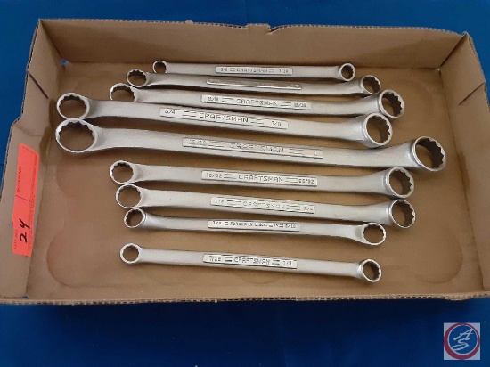 (1) Flat assorted Craftsman SAE box end wrenches.