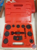 (1) Harbor Freight Tool ; Disc Brake Caliper Tool set Includes Thrust Bolt Assembly and Plate and 9