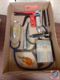 (1) Flat with Eclipse Tools CP-382 Cable Tie Gun, Plump Bob Tool, Mechanics Stethoscope, Assorted