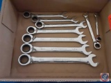 (1) Flat Assorted Craftsman Metric reversible ratcheting wrenches