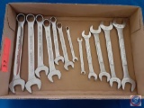 (1) Flat assorted wrenches; Craftsman open ended wrenches, Stahlwille combination wrenches. (Mix of