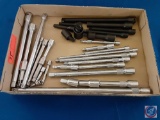 (1) Flat assorted socket extensions; Craftsman and others unkown.