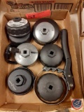 (1) Flat with Assorted Oil Filter Wrenches