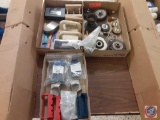(3) boxes of brush and grinding wheels, clamp, hand sanders, diamond sharp shaping tools, Robert