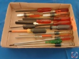 (1) Flat assorted Screw drivers; Bondhaus, Craftsman, Vaco.