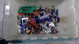 Plastic tote of assorted clamps