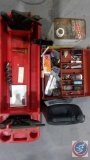 Local Pick-Up No shipping ; Gun Vise, Red plastic tool box w assorted items, Alcohol...solution.etc.