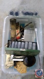 Masterforce 6pc screwdriver set, socket set, wrench, other misc items in tote.