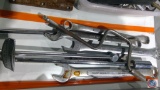 Craftsmen Model 4464 torque wrench and assorted monkey wrenches,