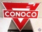 Conoco Porcelain Metal Double Sided Sign... 50 1/2