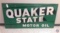 Quaker State Motor Oil Painted Metal Sign 71 1/2 x 36.