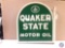 Quaker State Motor Oil Two Sided Painted Metal Sign 28 1/4 x 30.