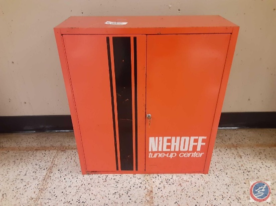 Vintage Niehoff Hanging Locking...Cabinet with key, 30X11X34.