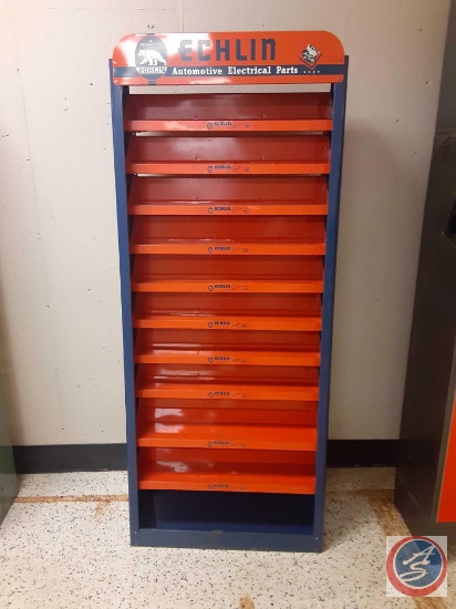 Vintage Echlin Automotive Electrical Parts Cabinet 29" x 13" x 73"