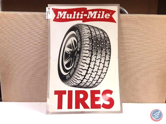 Multi-Mile Tires Painted Metal sign 36X24.