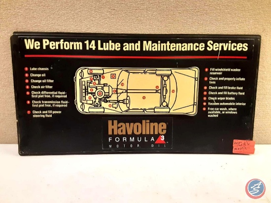 Havoline Formula 3 Motor Oil Plastic sign 36X181/2.