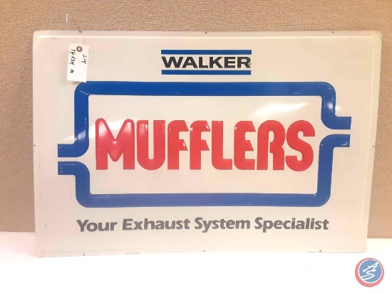 Walker Mufflers Painted Metal Sign 36X24.
