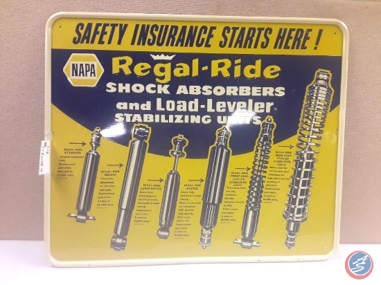 NAPA Regal-Ride Shock Absorbers Painted Metal Sign 351/2 X 29 1/2.