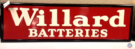 Willard Batteries Painted Metal Sign 17 1/2 X 60 .