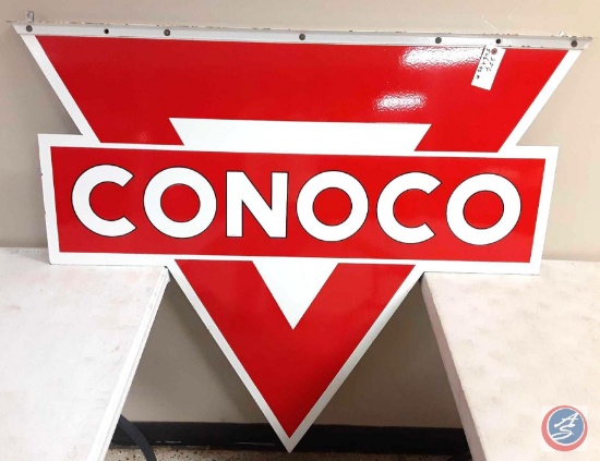 Conoco Porcelain Metal Double Sided Sign... 50 1/2" x 46"