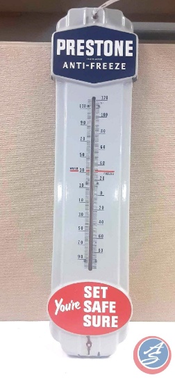 Prestone Anti-Freeze Porcelain Metal 8x36 sign.