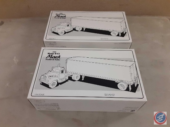 {{2X$BID}} (2) Mack Tractor & Trailer 1960 Model B-61 1/34 Scale With original Boxes, (1) Stock No.