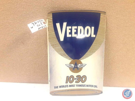 Veedol...10-30 2...sided Flainge metal sign 12.5x18.5 .