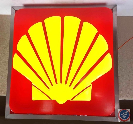 Shell Lighted Plastic sign 36x37.5x10