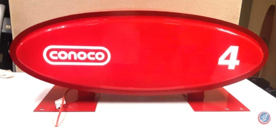 Conoco Lighted two sided plastic sign 441/2x181/2