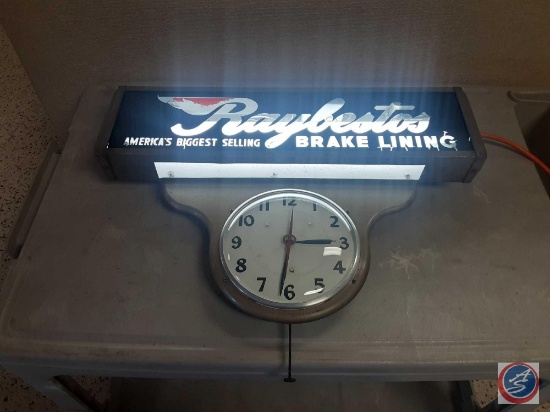 Light Up Raybestos Brake Lining Sign made by Ohio Advertising Display Co. 26x20x41/2.