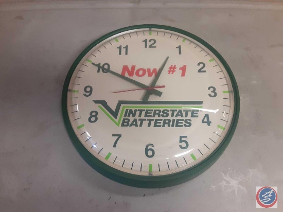 Interstate Batteries Battery Clock 14x14x3.