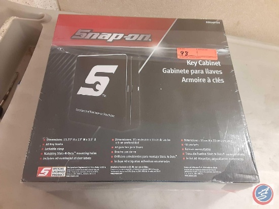 Snap-On Key Cabinet , 40 Key Hooks, lockable clasp, matching slots-N-dots, 40 numbered sticker
