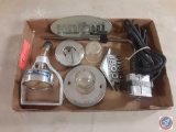 (1) Flat with Vintage Motor Compression Meter, Vintage International Loadstar 1800 Logo Emblem,