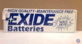 Exide Batteries Painted Metal Sign 36X12.