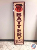 Phillips 66 Battery Service Painted Metal Sign 18x72.