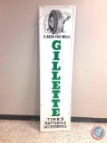 Gillette Tires Batteries Accessories painted Metal Sign 19x73.