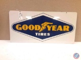 Good Year Tires 2 sided painted metal sign 38x181/2.