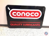Conoco...Quality Lubricants Painted Metal Sign 53 1/2x 35 1/2.