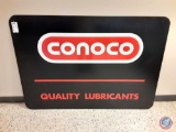 Conoco...Quality...Lubricants Painted Metal Sign 60x42.