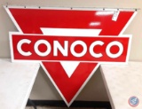 Conoco Porcelain Metal Double Sided Sign... 50 1/2